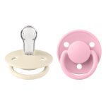 Set 2 suzete Bibs de lux Silicon tetina rotundă mărime universală Ivory/Baby Pink