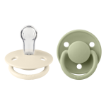 Set 2 suzete Bibs de lux Silicon tetina rotundă mărime universală Ivory/Sage