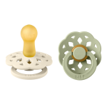 Set 2 suzete Bibs Boheme Latex tetina rotundă 6 luni + Ivory/Sage