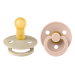 Set 2 suzete Bibs Colour Latex tetina rotundă 6 luni + Vanilla/Blush