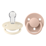 Set 2 suzete Bibs de lux Silicon tetina rotundă mărime universală Ivory/Blush