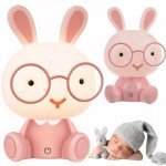 Lampă de veghe pentru copii Iepuraș Pink 23 cm