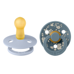 Set 2 suzete Bibs x Liberty Colour Capel Latex tetina rotundă 6 luni+ Dusty Blue/Petrol