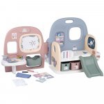 Centru de îngrijire pentru papusi Smoby Baby Care Childcare Center albastru roz cu accesorii
