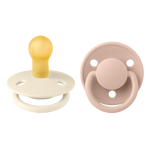 Set 2 suzete Bibs De Lux Latex tetina rotundă 0 luni + Ivory/Blush