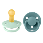 Set 2 suzete Bibs De Lux Latex tetina rotundă 6 luni + Nordic Mint/Island Sea