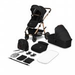 Carucior 2 in 1 Lionelo Amber Cadru aluminiu, Cu landou intarit si salteluta moale, Reversibil, Maner ajustabil, Huse pentru picioare, ploaie, Plasa de tantari, Geanta parinti, Sarcina maxima 22 kg, Standard de siguranta EN18