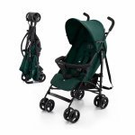 Cărucior sport Kinderkraft Tik tip umbrelă green forest, spătar reglabil, poziție somn, suport pentru picioare, roți din spumă Eva, greutate 6,5 kg