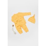 Set 3 piese bluza pantaloni si caciulita Printed BabyCosy 50% modal+50% bumbac Lamaie 12-18 Luni