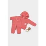 Set hanorac cu gluga si pantaloni Two thread 100%bumbac organic Rose BabyCosy 12-18 Luni