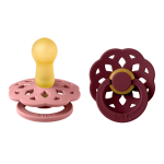Set 2 suzete Bibs Boheme Latex tetina rotundă 6 luni + Dusty Pink/Elderberry