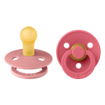 Set 2 suzete Bibs Colour Latex tetina rotundă 0 luni + Dusty Pink/Coral