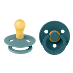 Set 2 suzete Bibs Colour Latex tetina rotundă 0 luni + Island Sea/Forest Lake