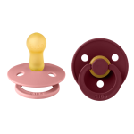 Set 2 suzete Bibs Colour Latex tetina rotundă 6 luni + Dusty Pink/Elderberry