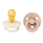 Set 2 suzete Bibs Colour Latex tetina rotundă 18 luni + Ivory/Blush