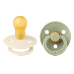 Set 2 suzete Bibs Colour Latex tetina rotundă 18 luni + Ivory/Sage