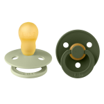 Set 2 suzete Bibs Colour Latex tetina rotundă 18 luni + Sage/Hunter Green