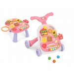 Antepremergator 2in1 transformabil in masuta de activitati cu panou muzical KikkaBoo Candy Party Pink