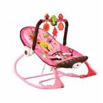 Balansoar multifunctional cu Muzica, Vibratii, bara detasabila cu 3 jucarii suspendate, Scaunel rabatabil in 2 pozitii, Husa detasabila, Pink