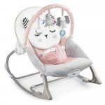 Balansoar multifunctional cu vibratii si arcada cu jucarii,husa detasabila,baza antiderapanta si centuri de siguranta Nukido Panda Roz