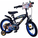 Bicicleta pentru copii E&L Batman 14 inch ND, frână de mână pe roata din fata, scaun și ghidon reglabil, spițe metalice, roți gonflabile, stopuri reflectorizante