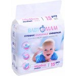 Set 15 aleze impermeabile pentru copii, BabyMam, utilizare multipla, de unica folosinta, masura mediu, dimensiune 40 x 60 cm