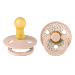 Set 2 suzete Bibs Colour Studio Collection Flower Latex tetina rotundă 6 luni+ Blush