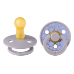 Set 2 suzete Bibs Colour Studio Collection Flower Latex tetina rotundă 6 luni+ Fossil Grey