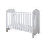 Patut din lemn 120x60cm cu somiera reglabila pe 3 nivele de inaltime si margine din silicon pentru protectie dintisori Little Star White