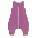 Sac de dormit cu picioruse 0.3 tog din muselina Lavender 70 cm