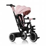 Tricicleta pentru copii Lionelo Berry Roz 2 in 1, multifunctionala, rotire 360 grade, functie de roata libera, utilizare pana la 5 ani, constructie din otel, conform cu standardul EN71
