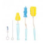 Set 5 periuțe Little Mom Blue pentru curățare biberoane, suzete, tetine
