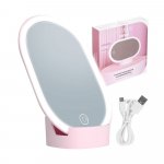 Oglindă iluminată Vitammy Cindi cu reglare in orice unghi, baza detașabilă, cablu mini USB