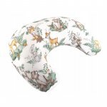 Pernă pentru alaptat Bocioland Forest Animals cu husa detașabilă din bumbac 50x18 cm