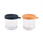 Set 2 recipiente sticlă Beaba 250 ml night blue honey