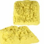 Nisip Kinetic pentru copii, Ikonka, senzorial nu se usuca, nu se intareste, fabricat din ingrediente naturale, cantitate 1kg, Yellow