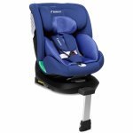 Scaun auto pentru copii, Kidnort, cu isofix, rotativ 360, i-Size R129, cu picior stabilizator si tetiera reglabila, 40-150 cm, dimensiune 46.5 x 35 x 56 cm, Radjur Blue