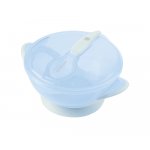 Set castronel cu ventuză capac și linguriță KikkaBoo Feedy Blue