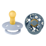 Set 2 suzete Bibs x Liberty Colour Bobo Latex tetina rotundă 6 luni+ Dusty Blue/Petrol