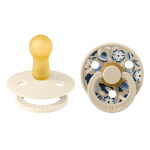 Set 2 suzete Bibs x Liberty Colour Bobo Latex tetina rotundă 6 luni+ Dusty Blue/Petrol — imaginea 2
