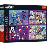 Puzzle Trefl 4x250 Disney Mickey Mouse și prietenii