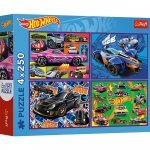Puzzle Trefl 4x250 Hot Wheels mașini de curse
