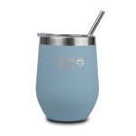 Cană termoizolantă cu pai Nava 360 ml albastru
