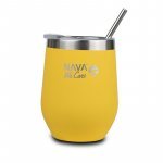 Cană termoizolantă cu pai Nava 360 ml galben