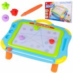 Măsuță cu tabla magnetică 2in1 pentru desenat cu 3 stampile Magic