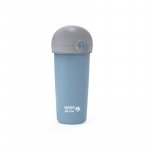 Sticlă de plastic cu pai Nava 380 ml albastru