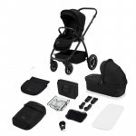 Carucior 2 in 1 Lionelo Meril Cu landou si scaun cu dimensiune XL, Reversibil, Cu sistem de ventilatie 3D, Cu accesorii, Sarcina maxima 22 kg, Standard de siguranta EN1888-1 negru