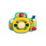 Volan interactiv educational cu fixare velcro 23 x 8cm cu schimbător viteze Toyz Drivers Steering Wheel Turquoise