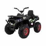 ATV electric pentru copii Novokids Desert Rider Camuflaj cu acumulator, Faruri luminoase, Roti din Cauciuc EVA, 3-12 ani, maxim 50 kg, 2 Baterii de 12V, Mp3/USB, 2 Viteze, Lungime 111 cm, Model Offroad