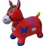 Calut de sarit gonflabil Novokids Jumping Donkey cu Sunete si lumini, Dimensiuni 55X50X25 cm, Pentru interior si exterior, Maxim 50 kg, Rosu